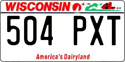 WI license plate 504PXT