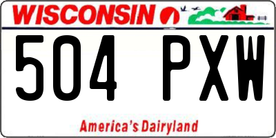 WI license plate 504PXW