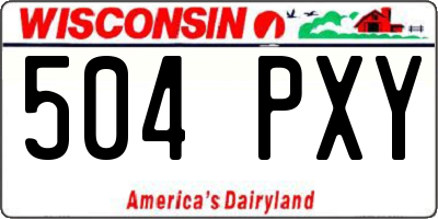 WI license plate 504PXY