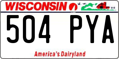 WI license plate 504PYA