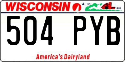 WI license plate 504PYB