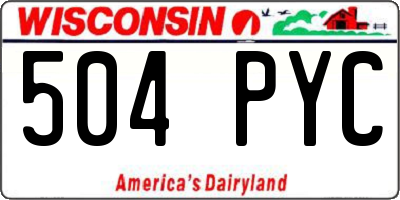 WI license plate 504PYC