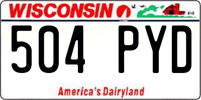 WI license plate 504PYD