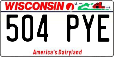 WI license plate 504PYE