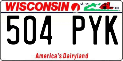 WI license plate 504PYK