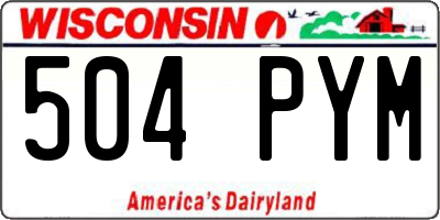 WI license plate 504PYM