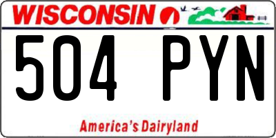 WI license plate 504PYN