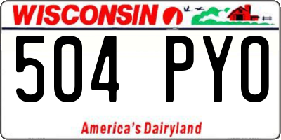 WI license plate 504PYO