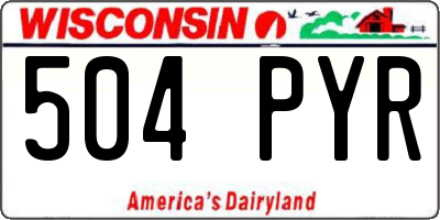 WI license plate 504PYR