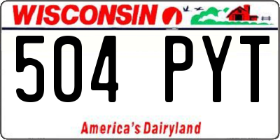 WI license plate 504PYT