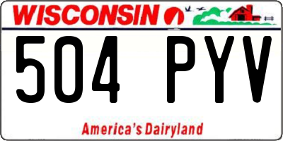 WI license plate 504PYV