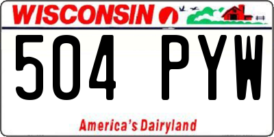 WI license plate 504PYW