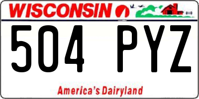 WI license plate 504PYZ