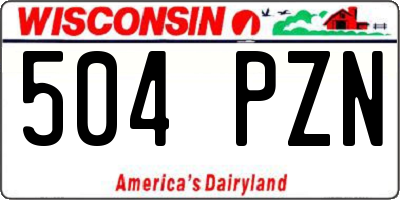 WI license plate 504PZN