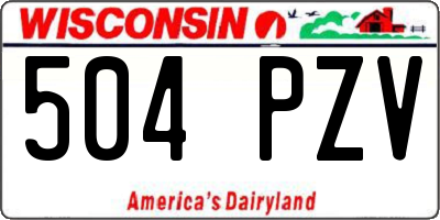 WI license plate 504PZV
