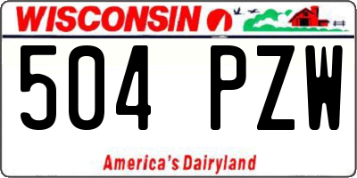 WI license plate 504PZW