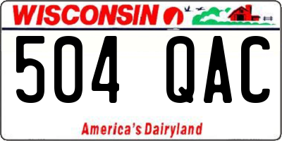 WI license plate 504QAC