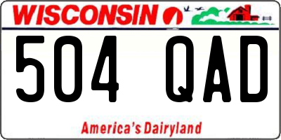 WI license plate 504QAD