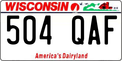 WI license plate 504QAF