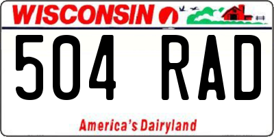 WI license plate 504RAD