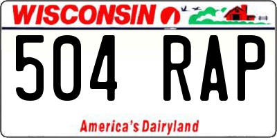 WI license plate 504RAP