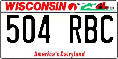 WI license plate 504RBC
