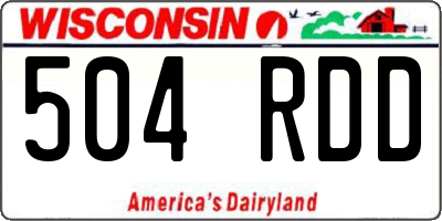 WI license plate 504RDD
