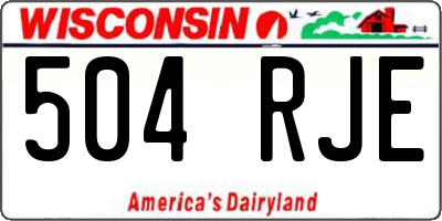 WI license plate 504RJE