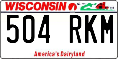 WI license plate 504RKM
