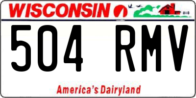 WI license plate 504RMV