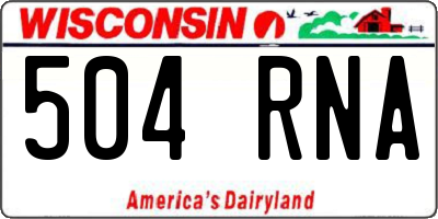 WI license plate 504RNA