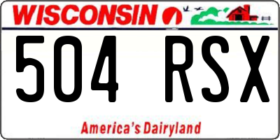WI license plate 504RSX