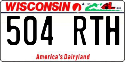 WI license plate 504RTH