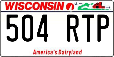 WI license plate 504RTP