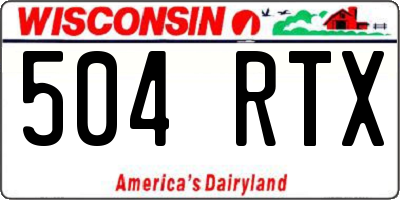 WI license plate 504RTX