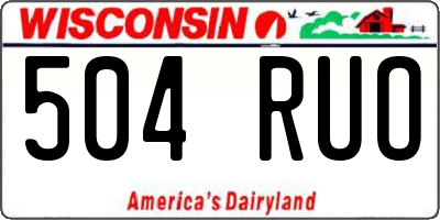 WI license plate 504RUO