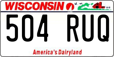 WI license plate 504RUQ