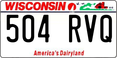 WI license plate 504RVQ