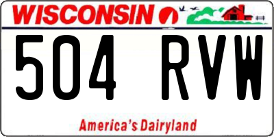 WI license plate 504RVW