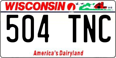 WI license plate 504TNC