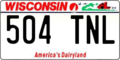 WI license plate 504TNL
