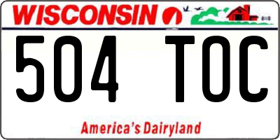 WI license plate 504TOC