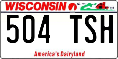 WI license plate 504TSH