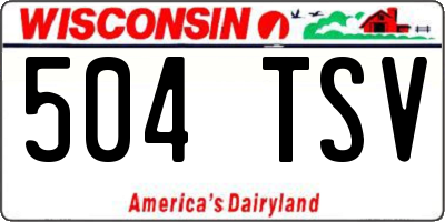 WI license plate 504TSV