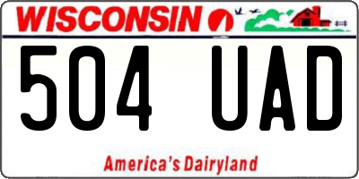 WI license plate 504UAD