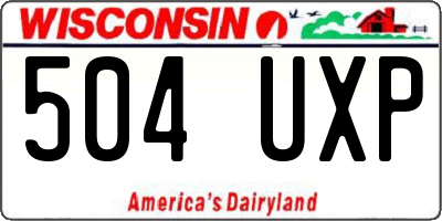 WI license plate 504UXP