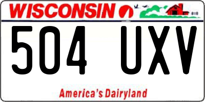 WI license plate 504UXV