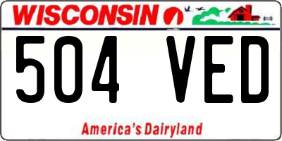 WI license plate 504VED