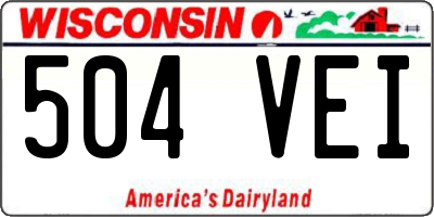 WI license plate 504VEI