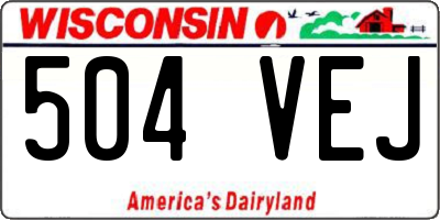 WI license plate 504VEJ